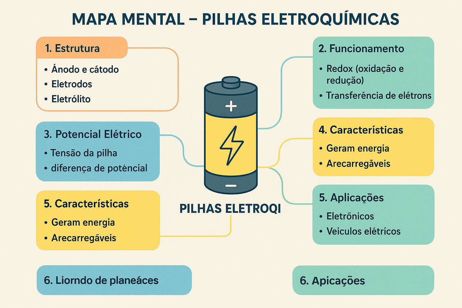 Mapa Mental - Pilhas Eletroquímicas