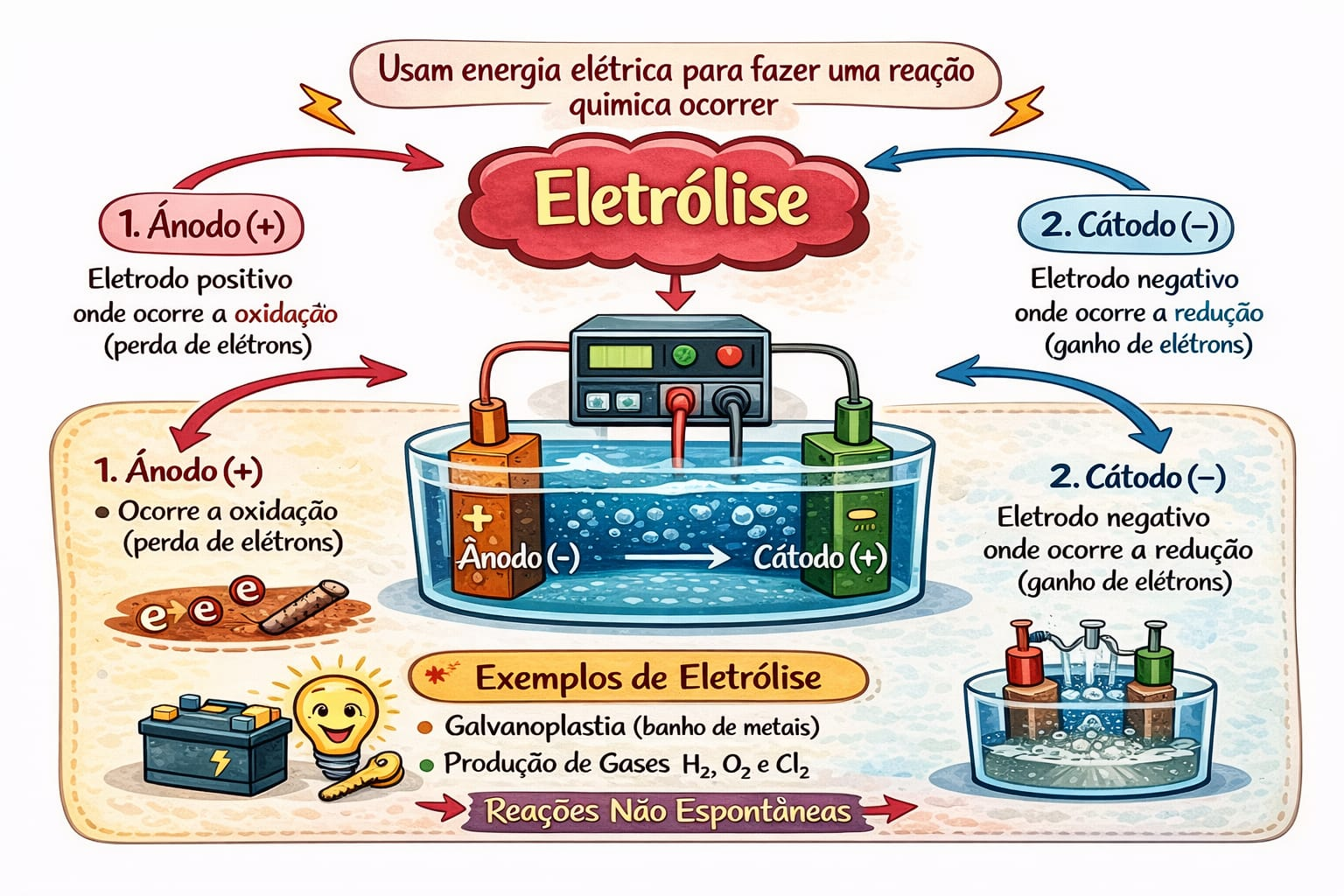 Mapa Mental sobre Eletrólise